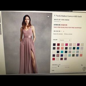 Vera Wang V Neck halter with sash